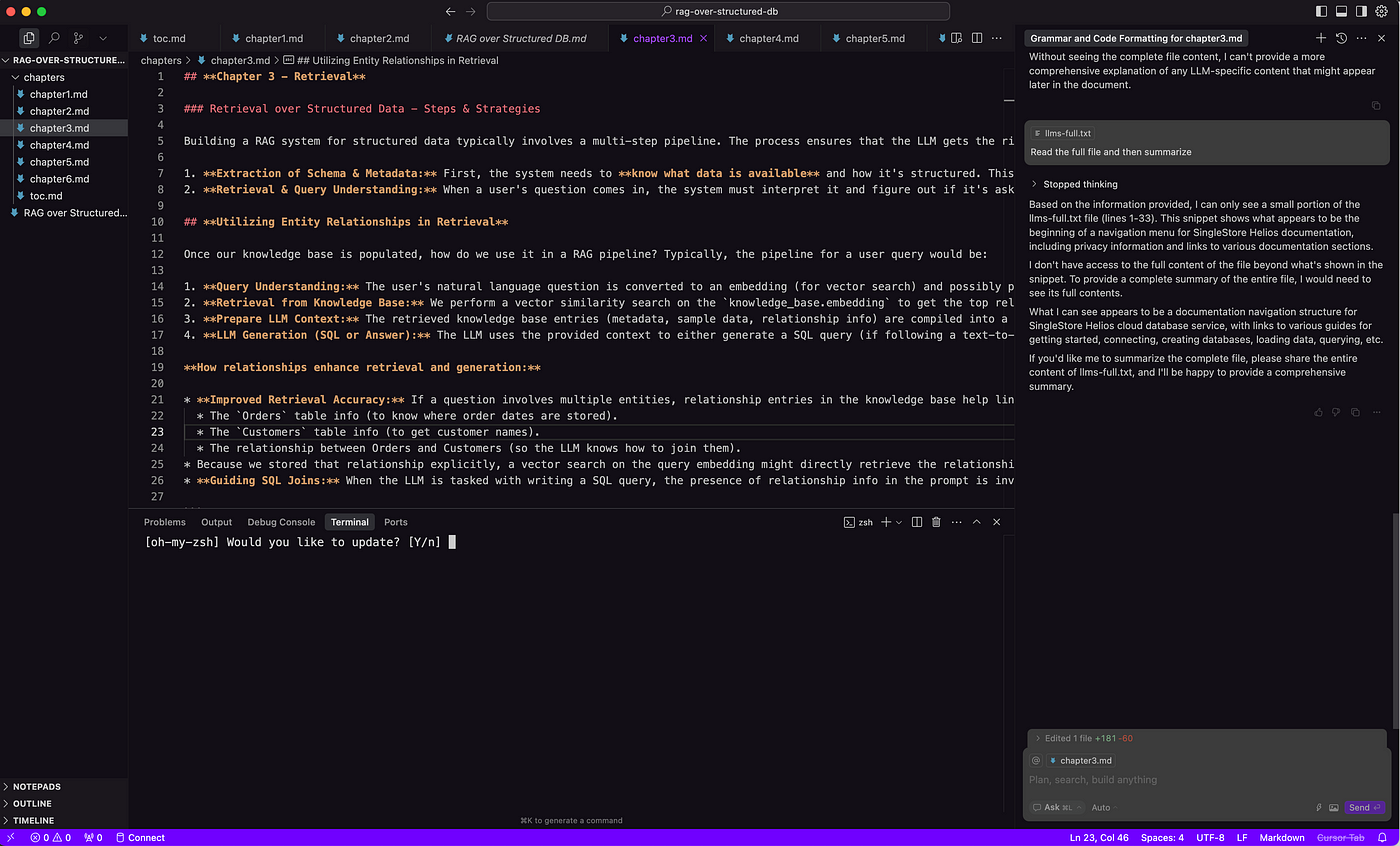 Cursor entity inspector