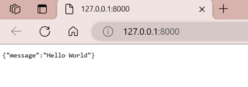 FastAPI Hello World example displayed in documentation