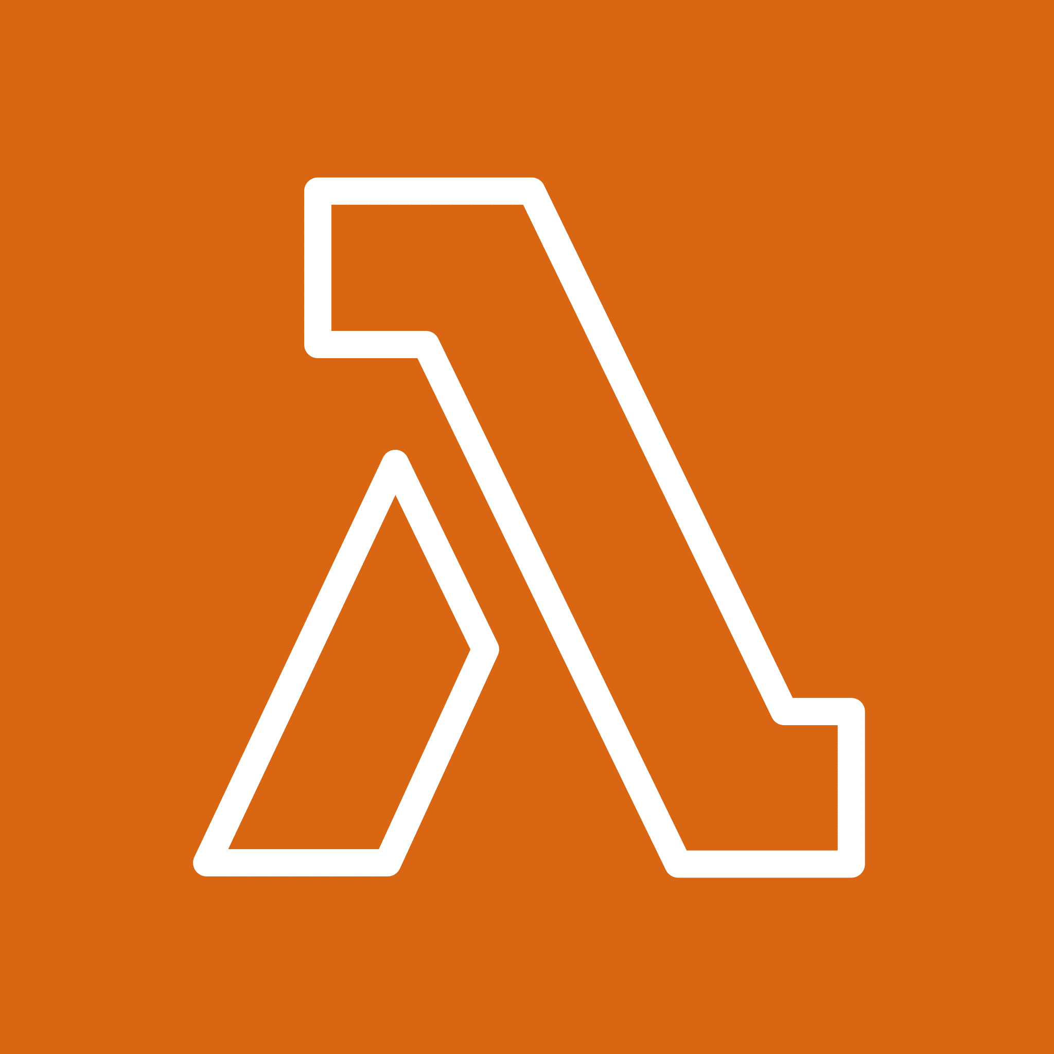 AWS Lambda logo with serverless icons