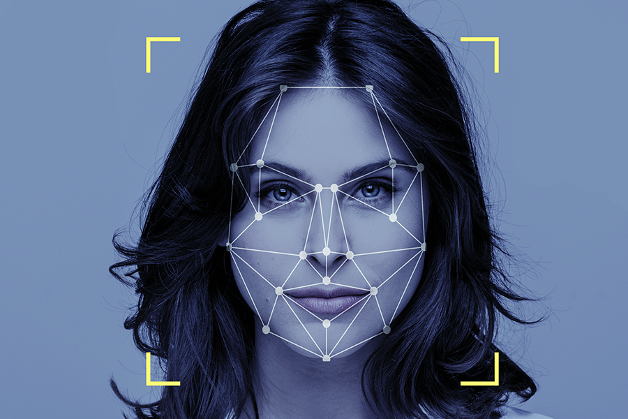 A facial recognition system identifying a person