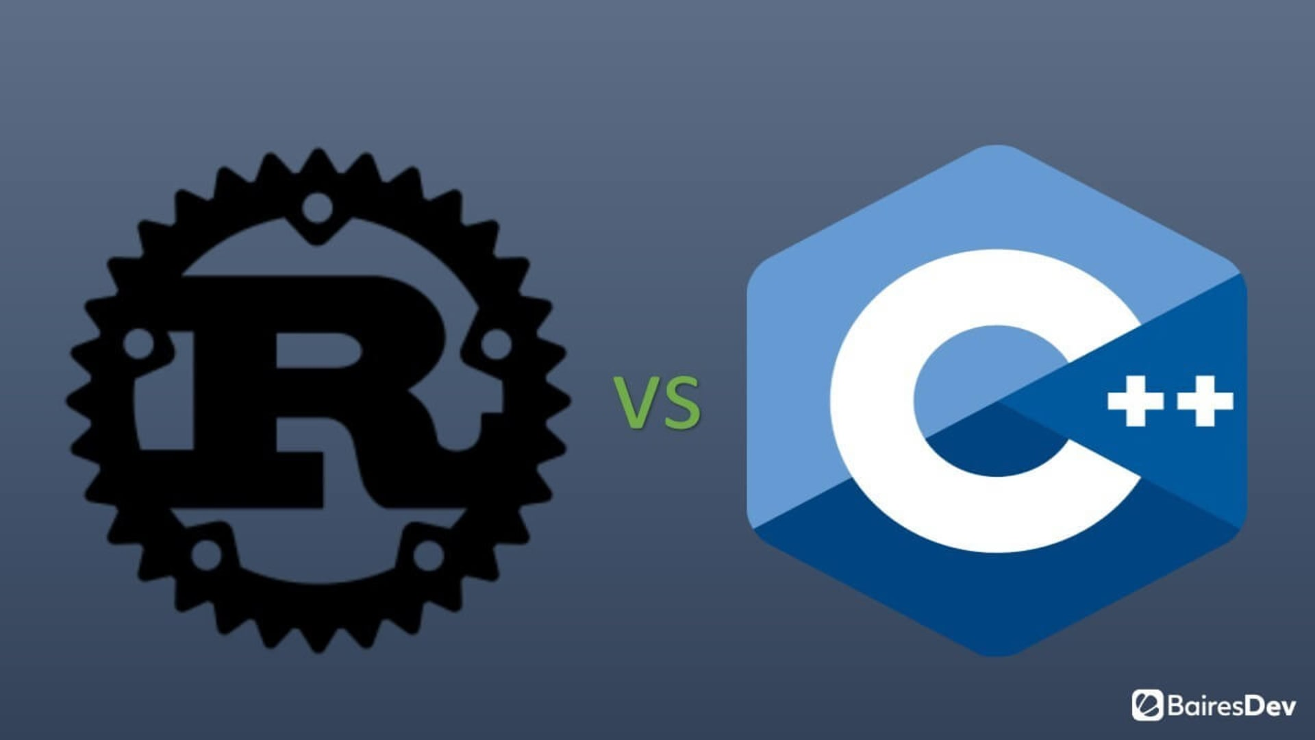Rust and C++ logos