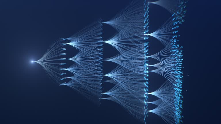 Abstract visualization of a neural network concept in machine learning
