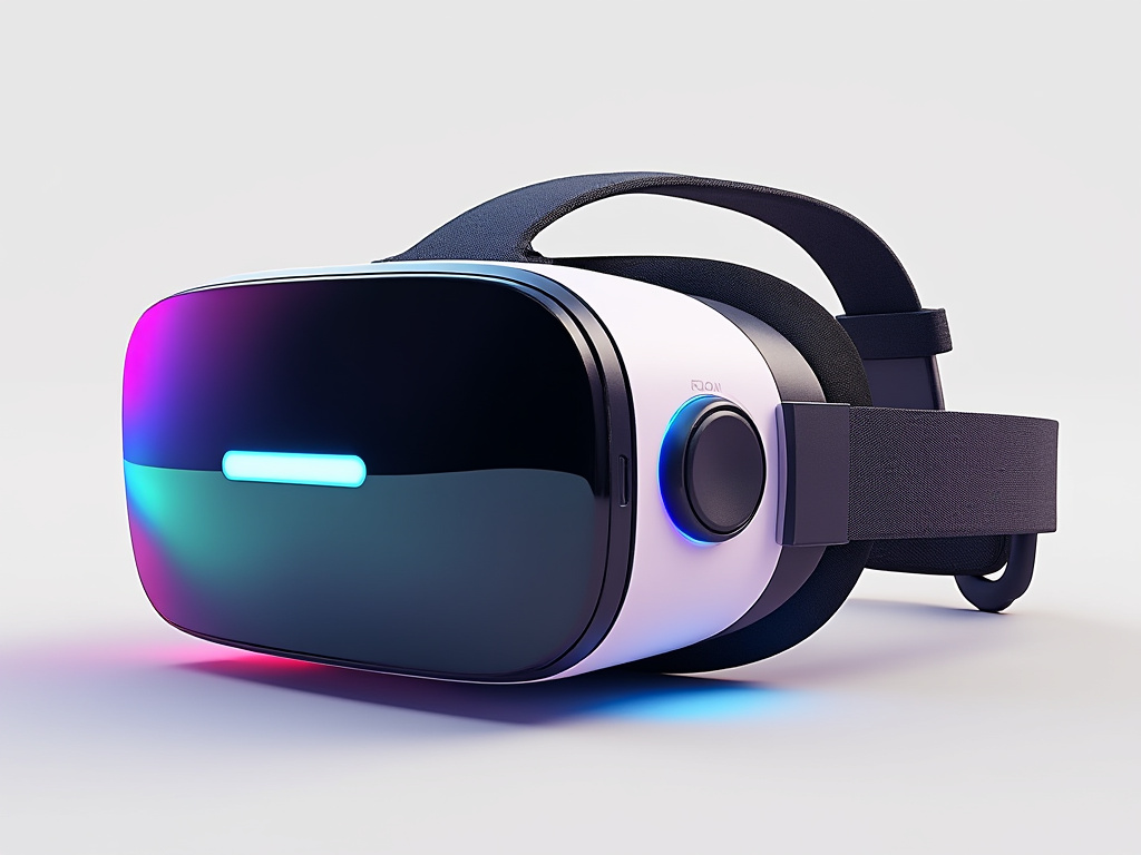 A person holding a VR controller, with haptic feedback and gesture recognition